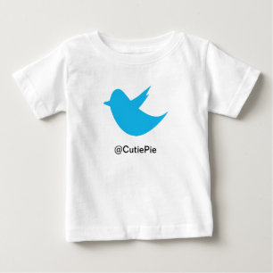Camiseta Para Bebê Meios azuis do Social do pássaro