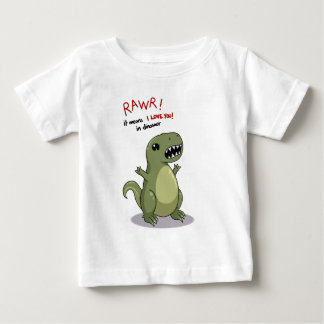 Camiseta Para Bebê Meios de Rawr eu te amo no dinossauro