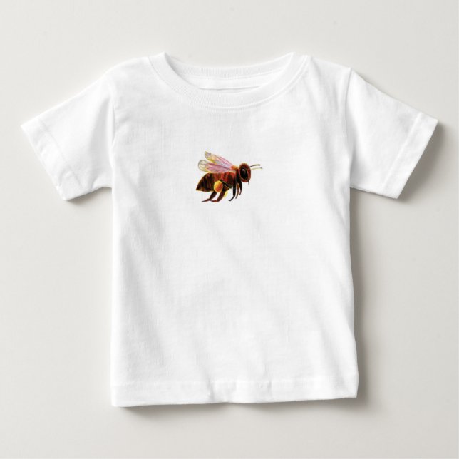 Camiseta Para Bebê Mel Bee Voando (Frente)