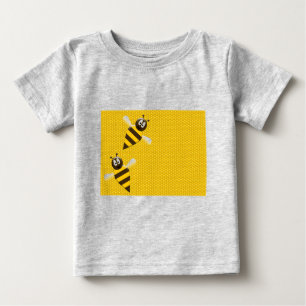 Camiseta Para Bebê Mel Comb Abelhas Douradas Amarelas Arte Padrão