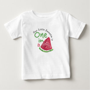 Camiseta Para Bebê Melancia 1 num primeiro aniversario de Melão