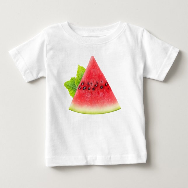 Camiseta Para Bebê Melancia e menta (Frente)