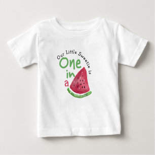Camiseta Para Bebê Melancia Um em primeiro aniversario de Melão