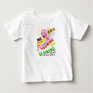 Camiseta Para Bebê Melanina Crescendo E Brilhando