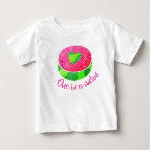 Camiseta Para Bebê Melão doce de verão One in a Melon Watermelon