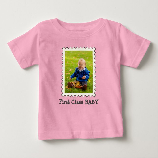 Camiseta Para Bebê Melhor Bebê de primeira classe Foto já personaliza (Frente)