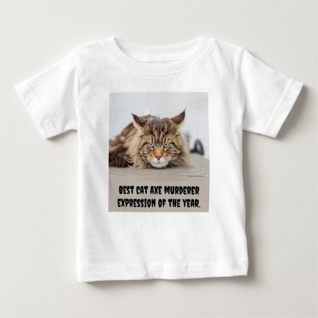 Camiseta Para Bebê Melhor expressão do assassino do machado do gato (Frente)