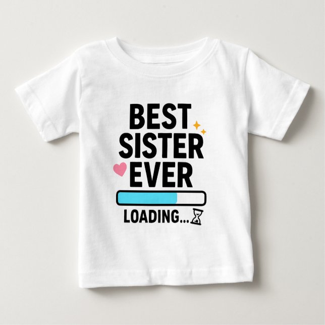 Camiseta Para Bebê Melhor Irmã Carregando (Frente)
