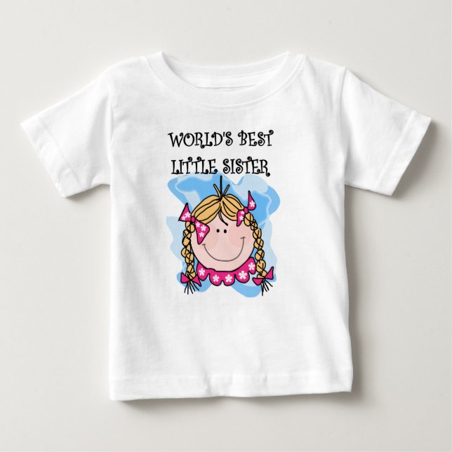 Camiseta Para Bebê Melhor Irmã Loira (Frente)