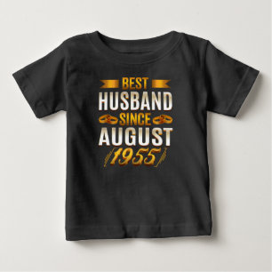 Camiseta Para Bebê Melhor Marido Desde Agosto de 1955 Aniversário Div