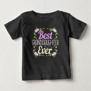 Camiseta Para Bebê Melhor neta de sempre - Floral