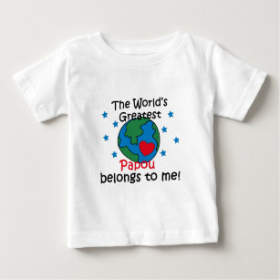 Camiseta Para Bebê Melhor Papou Pertence a mim