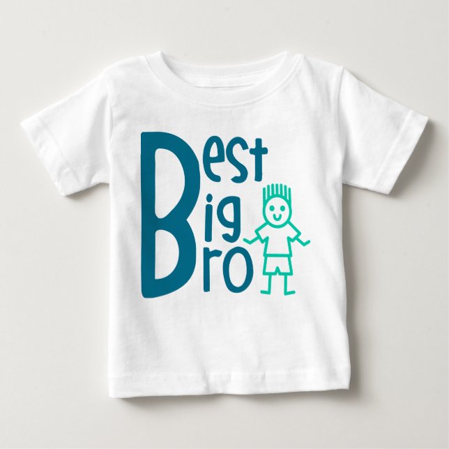 Camiseta Para Bebê Melhor T-shirt de Criança Big Bro (Frente)