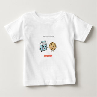 Camiseta Para Bebê Melhores Amigos: Leite e Cookies