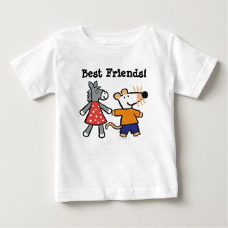 Camiseta Para Bebê Melhores Amigos Maisy e Dotty Segurando Mãos