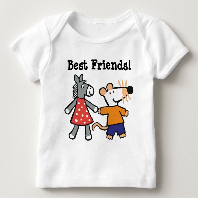 Camiseta Para Bebê Melhores amigos Maisy e mãos Dotty da posse (Frente)
