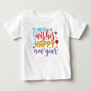 Camiseta Para Bebê Melhores Desejos Feliz Ano Novo Design-80967