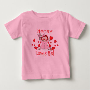 Camiseta Para Bebê Memaw Love é eu Rag Doll