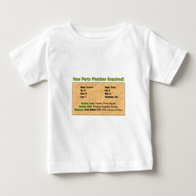 Camiseta Para Bebê Membro de partido novo! (Frente)