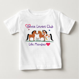 Camiseta Para Bebê Membro de vida do clube dos amantes do cavalo