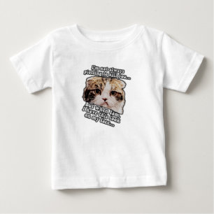 Camiseta Para Bebê Meme do gato mal-humorado para donos de gatos e am