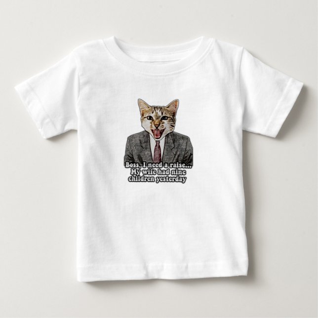 Camiseta Para Bebê Meme engraçado de gato para pessoas que amam filho (Frente)