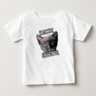 Camiseta Para Bebê Meme engraçado de gato zangado para donos e amante