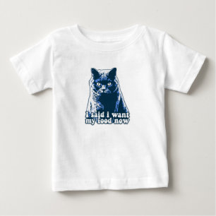Camiseta Para Bebê Meme engraçado de gato zangado para pessoas e dono