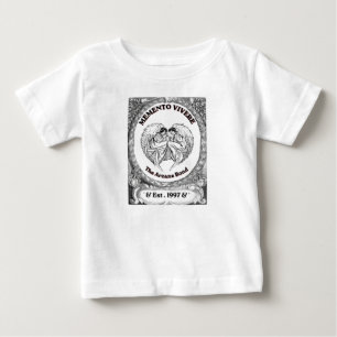 Camiseta Para Bebê Memento Vivere Arte de Anjo Vintage Bond
