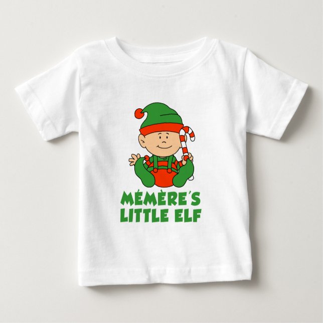 Camiseta Para Bebê Memere's Little Elf (Frente)