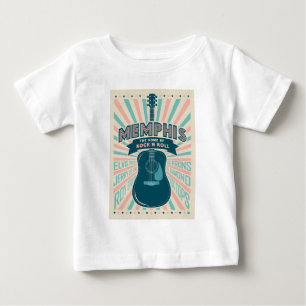 Camiseta Para Bebê Memphis, TN: Série Guitarra   Rock-N-Roll