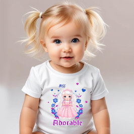 Camiseta Para Bebê Menina adorável