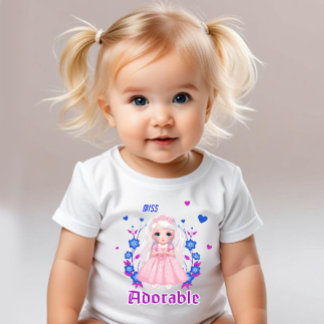 Camiseta Para Bebê Menina adorável