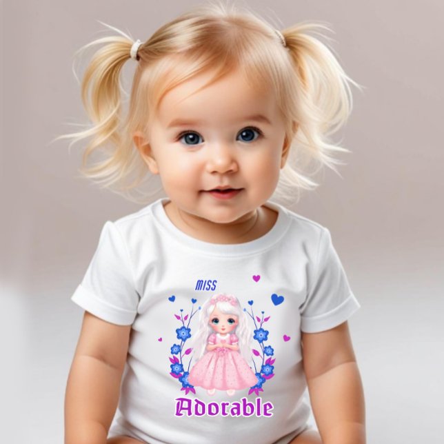 Camiseta Para Bebê Menina adorável (Criador carregado)