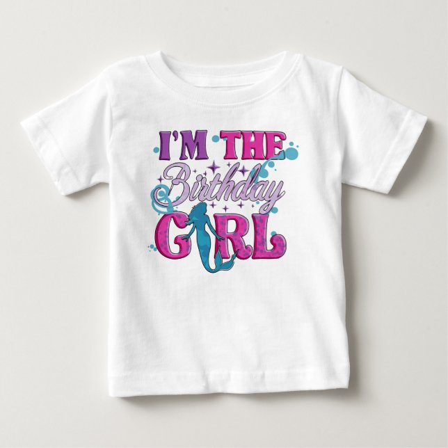 Camiseta Para Bebê Menina Bebê Aniversário Roteiro Moderno  (Frente)