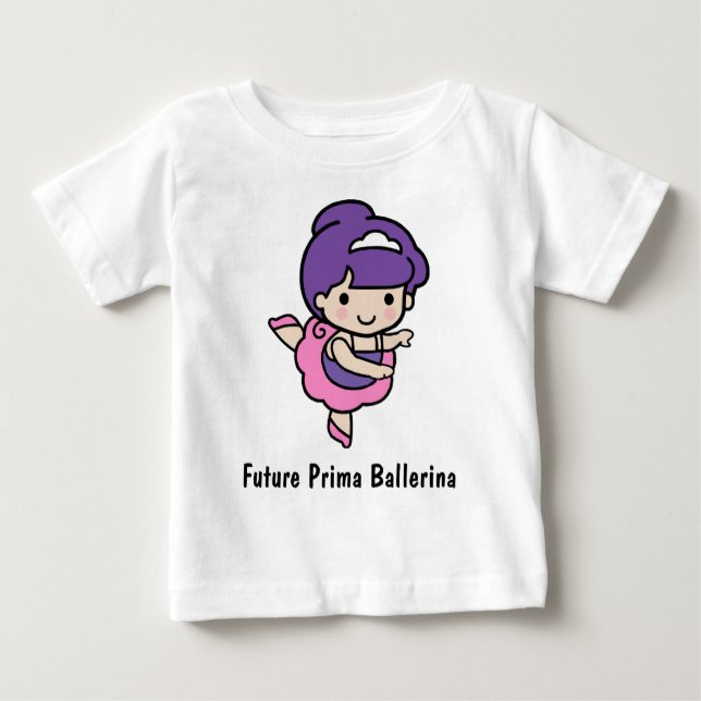 Camiseta Para Bebê Menina bonita Prima Ballerina (Frente)