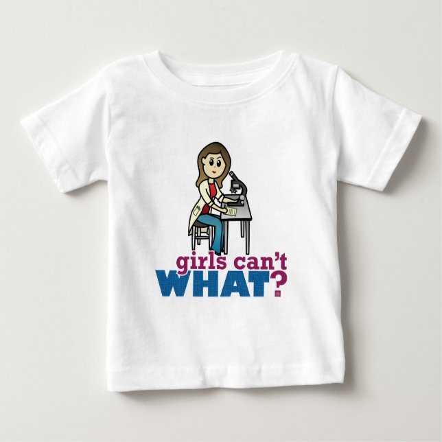 Camiseta Para Bebê Menina Cientista (Frente)
