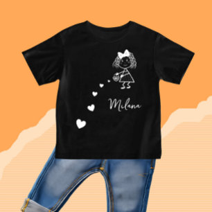 Camiseta Para Bebê Menina com coração