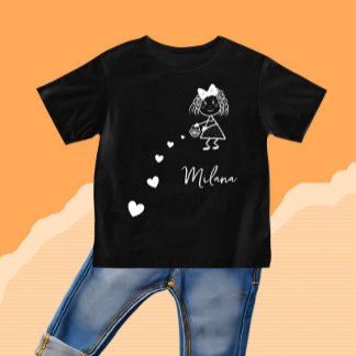 Camiseta Para Bebê Menina com coração