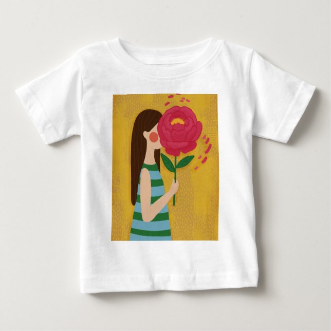 Camiseta Para Bebê menina com flores (Frente)