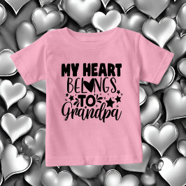 Camiseta Para Bebê menina coração Vovô palavra arte Baby