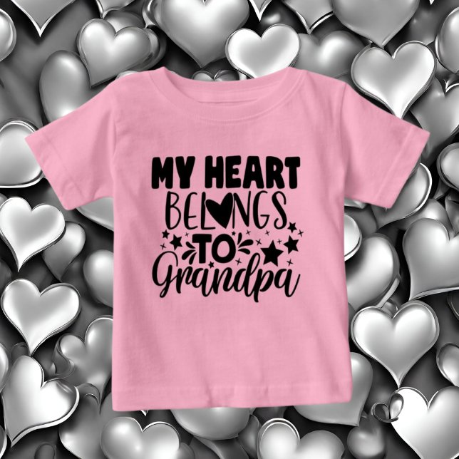 Camiseta Para Bebê menina coração Vovô palavra arte Baby (Criador carregado)