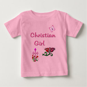 Camiseta Para Bebê Menina Cristã