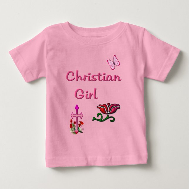 Camiseta Para Bebê Menina Cristã (Frente)