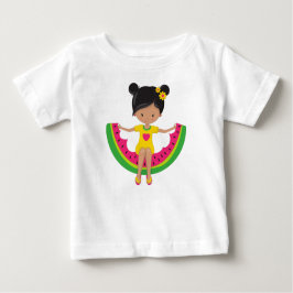 Camiseta Para Bebê Menina da Melancia, Menina Latina, Vestido, Chinel
