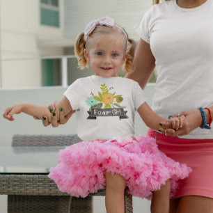 Camiseta Para Bebê Menina das Flores Quadro Negro Menta Casamento Ret