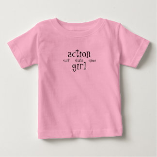 Camiseta Para Bebê menina de ação, neve surf skate