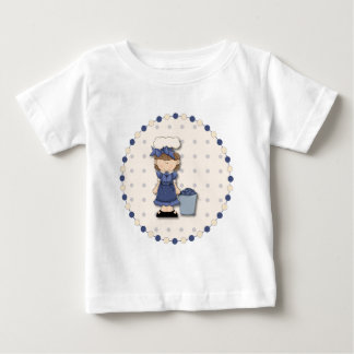 Camiseta Para Bebê Menina de campo bonita + balde cheia de mirtilos