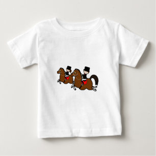 Camiseta Para Bebê Menina de desenho animado bonita andando de cavalo
