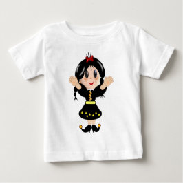 Camiseta Para Bebê Menina de desenho animado fofa e feliz